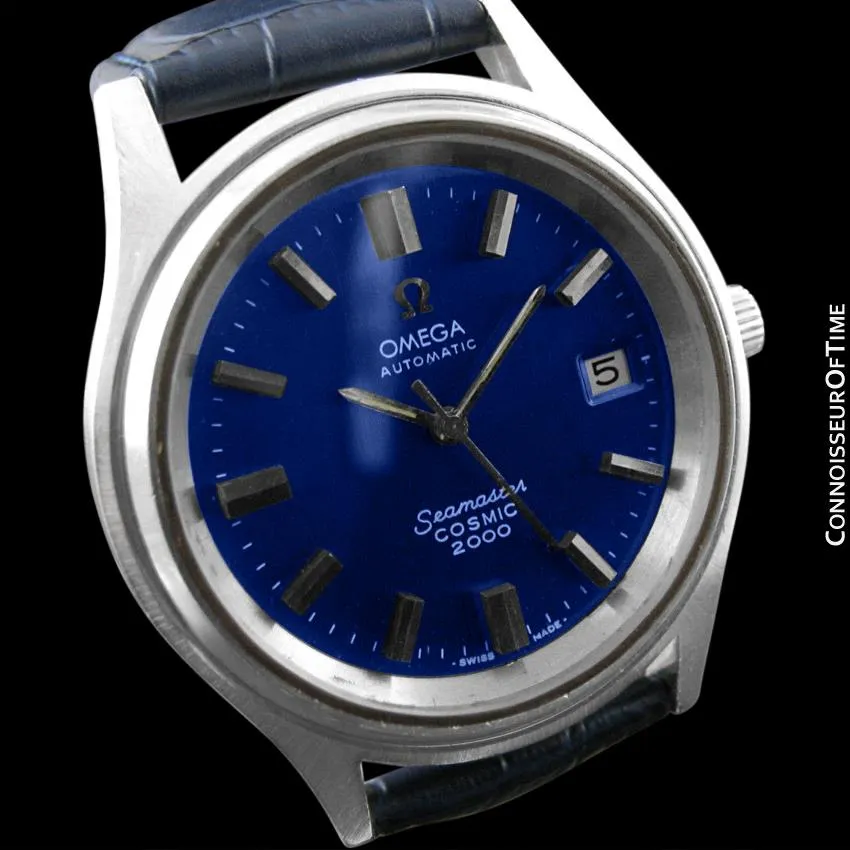 1970's Omega Seamaster Cosmic 2000 Vintage Retro Mens Dive Watch, Date - Stainless Steel