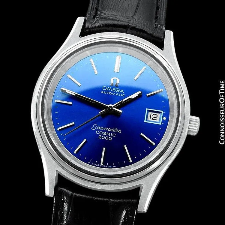 1970's Omega Seamaster Cosmic 2000 Vintage Retro Mens Dive Watch, Date - Stainless Steel