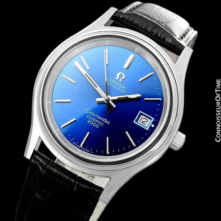 1970's Omega Seamaster Cosmic 2000 Vintage Retro Mens Dive Watch, Date - Stainless Steel