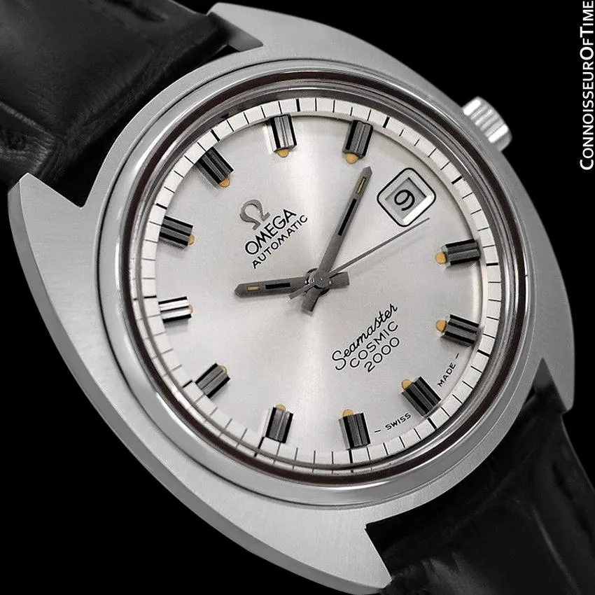 1970's Omega Seamaster Cosmic 2000 Vintage Retro Mens Dive Watch, Date - Stainless Steel
