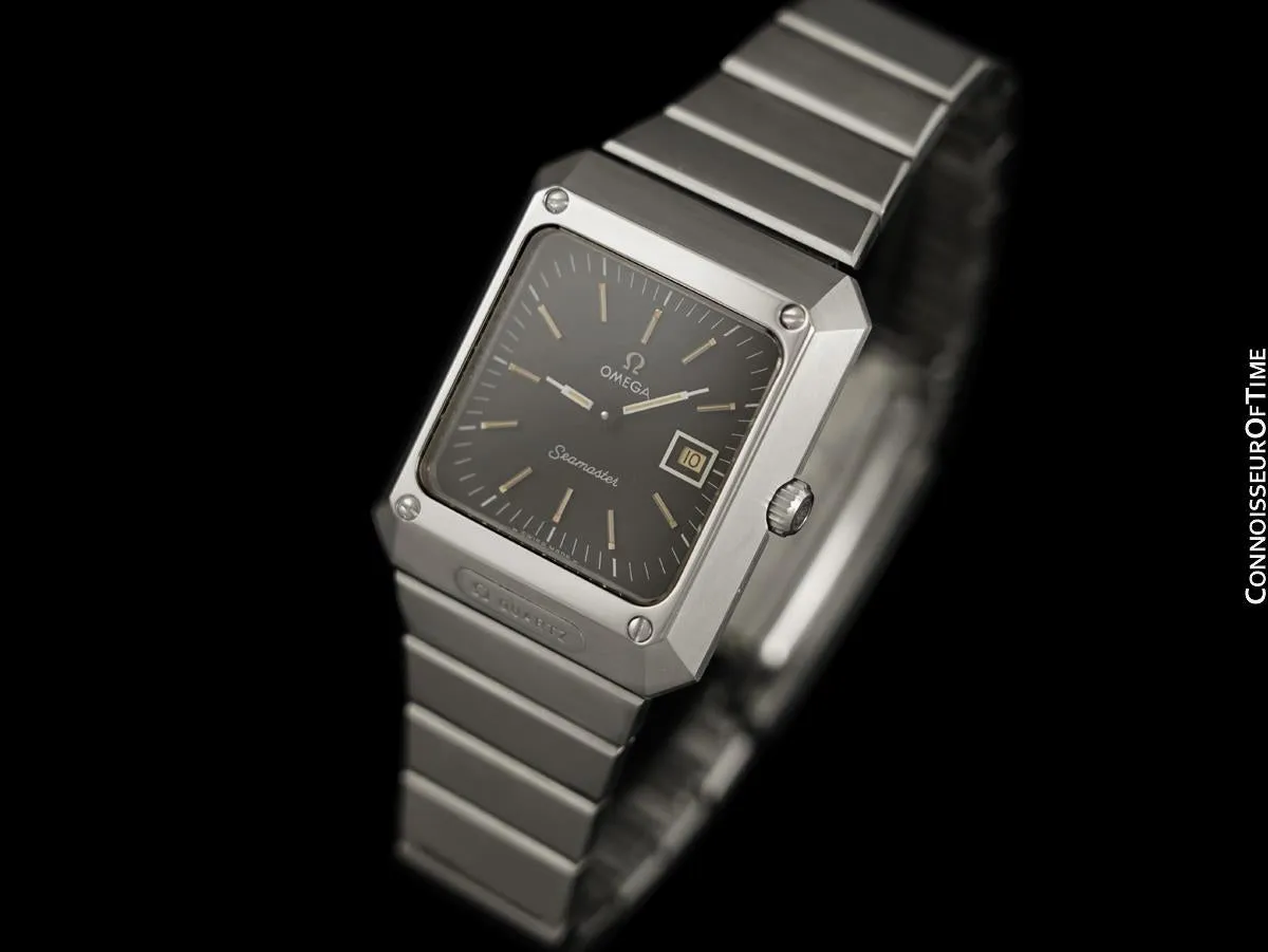 1970's Omega Seamaster Mariner II Mens Vintage Quartz Bracelet Watch - Stainless Steel