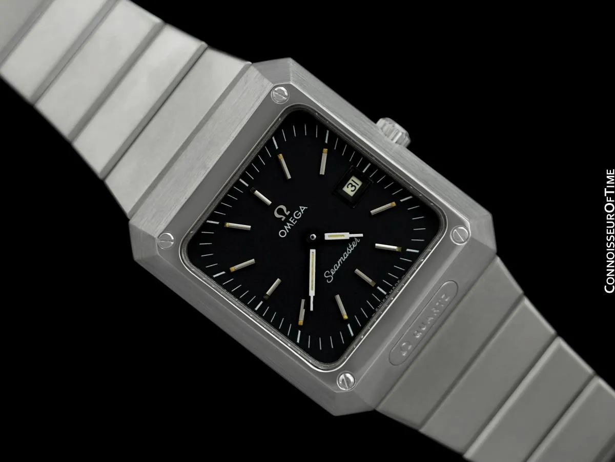 1970's Omega Seamaster Mariner II Mens Vintage Quartz Bracelet Watch - Stainless Steel