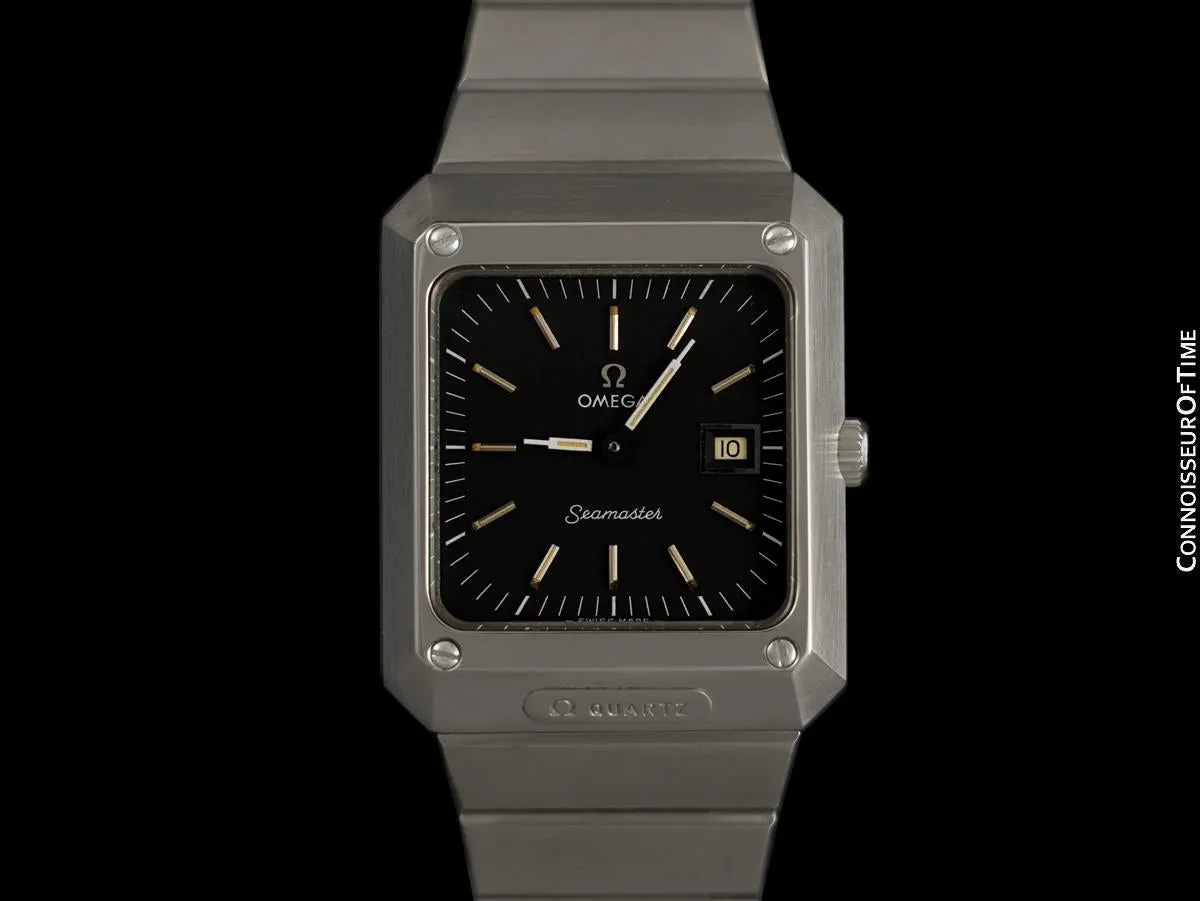 1970's Omega Seamaster Mariner II Mens Vintage Quartz Bracelet Watch - Stainless Steel
