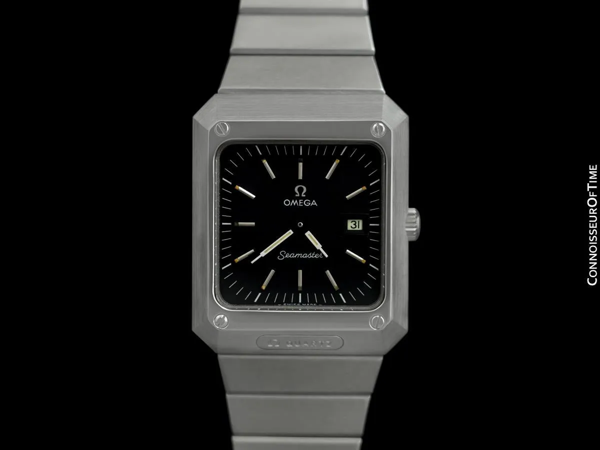 1970's Omega Seamaster Mariner II Mens Vintage Quartz Bracelet Watch - Stainless Steel