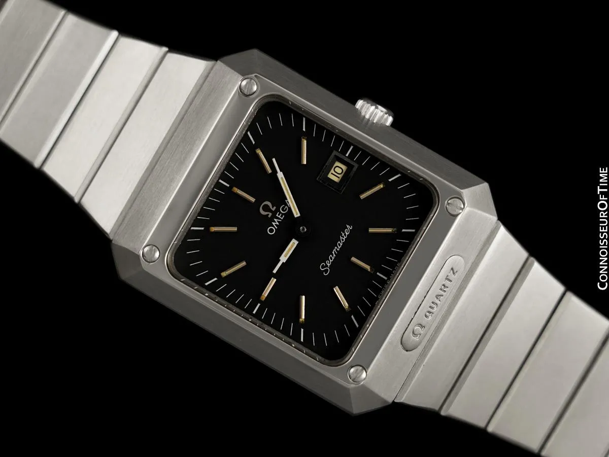 1970's Omega Seamaster Mariner II Mens Vintage Quartz Bracelet Watch - Stainless Steel