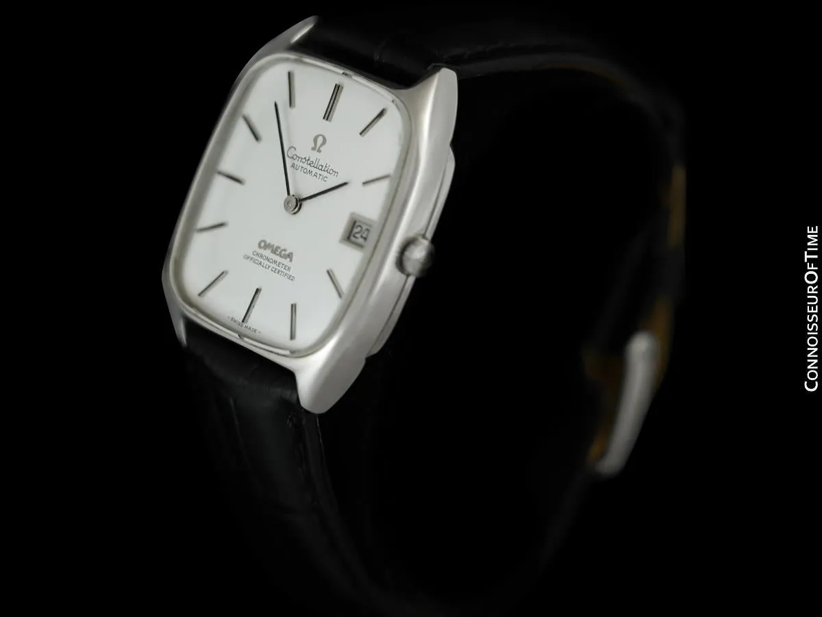 1971 Omega Constellation Chronometer Vintage Mens Tonneau Watch - Stainless Steel
