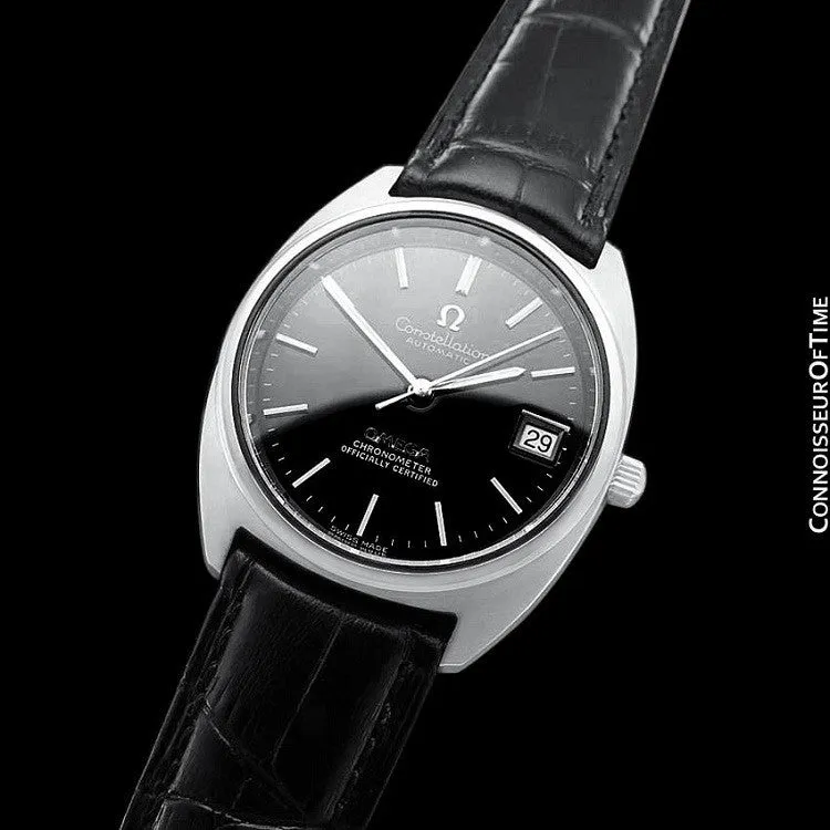 1972 Omega Constellation "C" Chronometer Vintage Mens Calendar Date Watch - Stainless Steel
