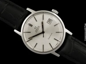 1972 Omega Geneve Vintage Mens Automatic Watch with Quick-Setting Date - Stainless Steel