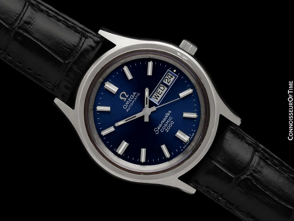 1972 Omega Seamaster Cosmic 2000 Vintage Retro Mens Day Date Dive Watch - Stainless Steel