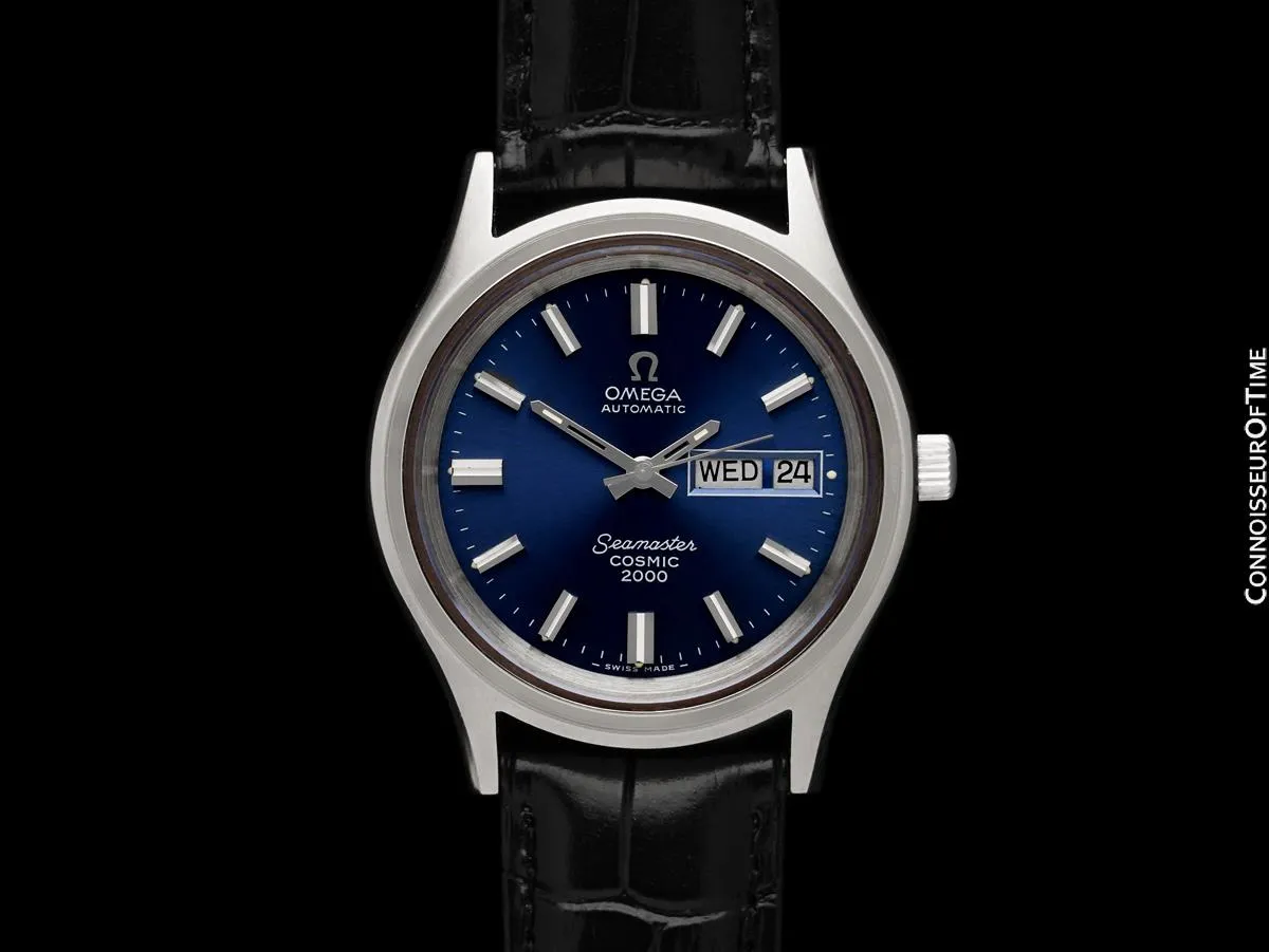 1972 Omega Seamaster Cosmic 2000 Vintage Retro Mens Day Date Dive Watch - Stainless Steel