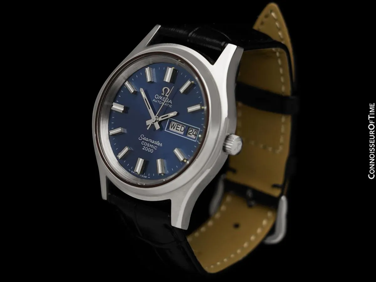 1972 Omega Seamaster Cosmic 2000 Vintage Retro Mens Day Date Dive Watch - Stainless Steel