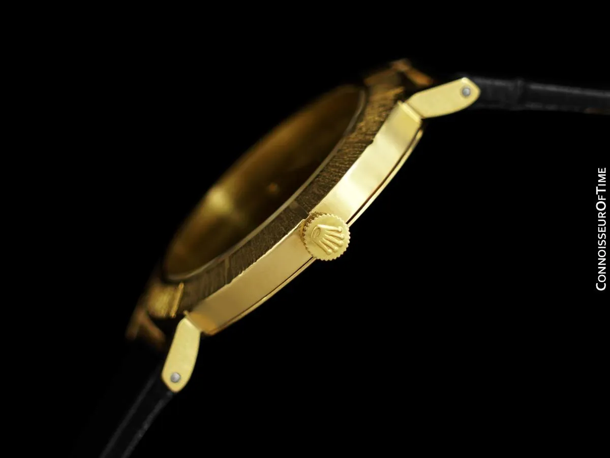 1972 Rolex Cellini Vintage Mens Midsize Handwound Oval Watch, Ref. 3881 - 18K Gold