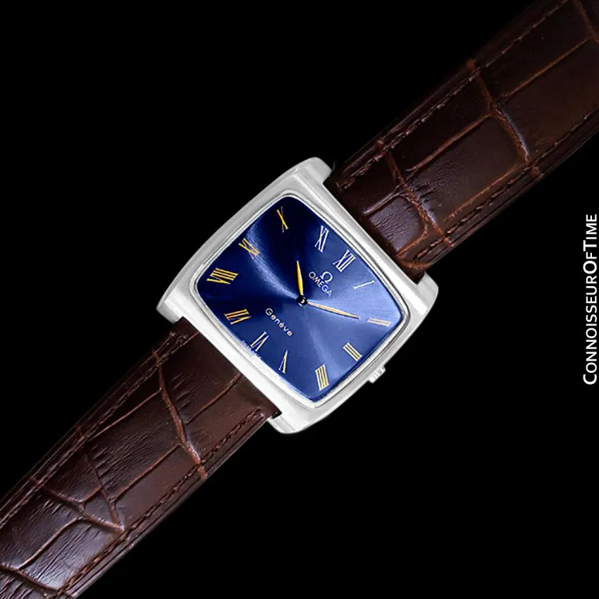 1973 Omega Geneve Vintage Mens Full Size Handwound TV Watch - Stainless Steel