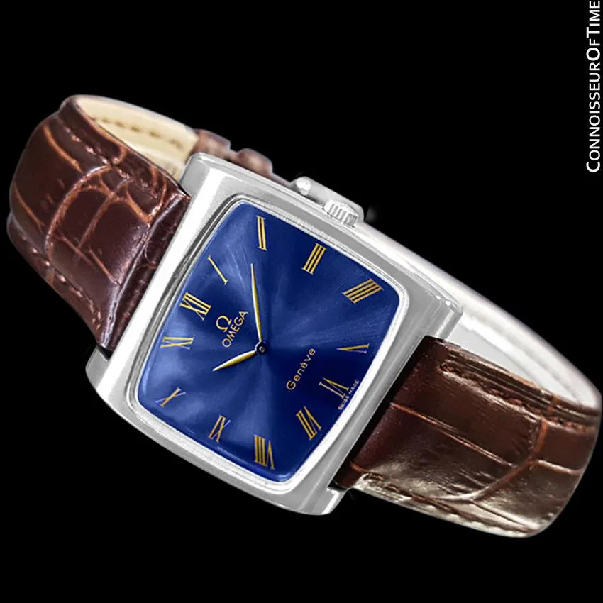 1973 Omega Geneve Vintage Mens Full Size Handwound TV Watch - Stainless Steel