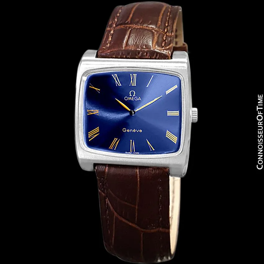 1973 Omega Geneve Vintage Mens Full Size Handwound TV Watch - Stainless Steel