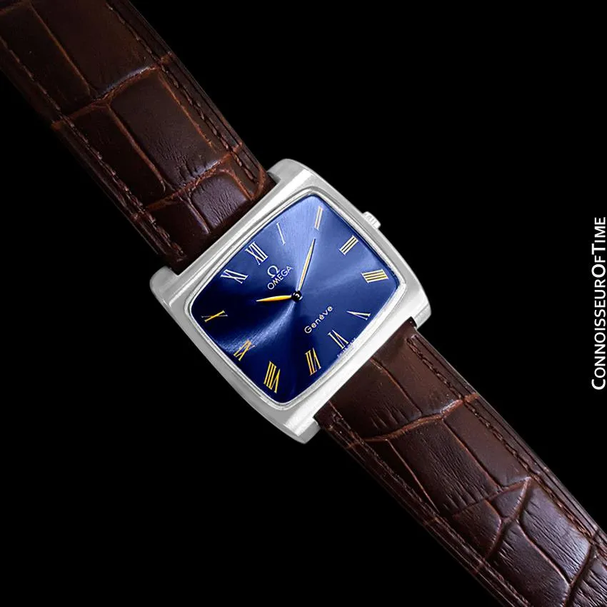1973 Omega Geneve Vintage Mens Full Size Handwound TV Watch - Stainless Steel