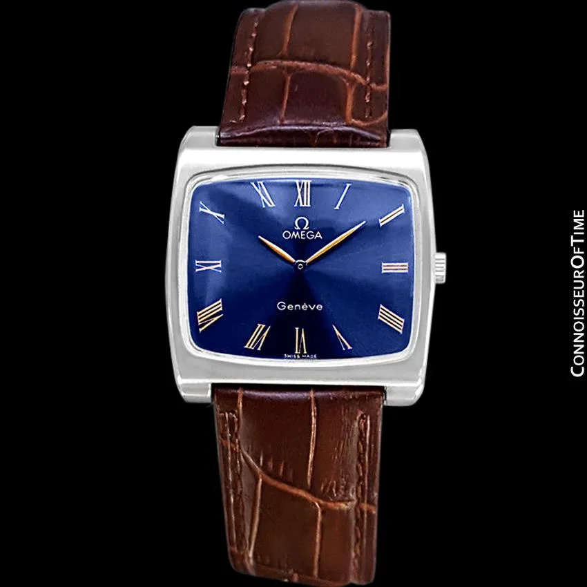1973 Omega Geneve Vintage Mens Full Size Handwound TV Watch - Stainless Steel