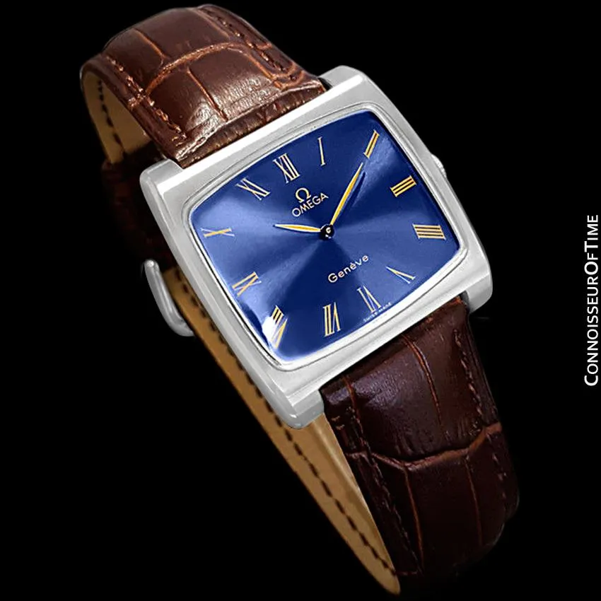1973 Omega Geneve Vintage Mens Full Size Handwound TV Watch - Stainless Steel