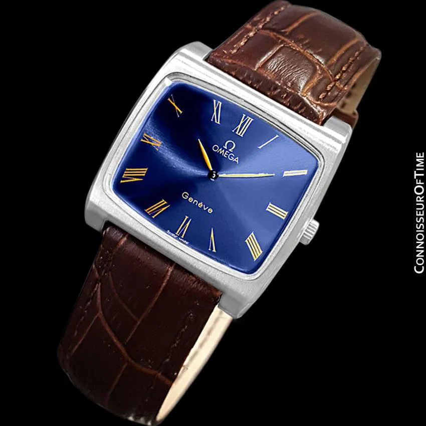 1973 Omega Geneve Vintage Mens Full Size Handwound TV Watch - Stainless Steel