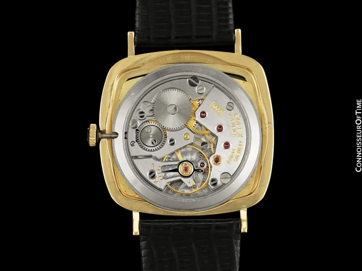 1973 Rolex Cellini Vintage Mens Handwound TV Watch, Ref. 4084 - 18K Gold