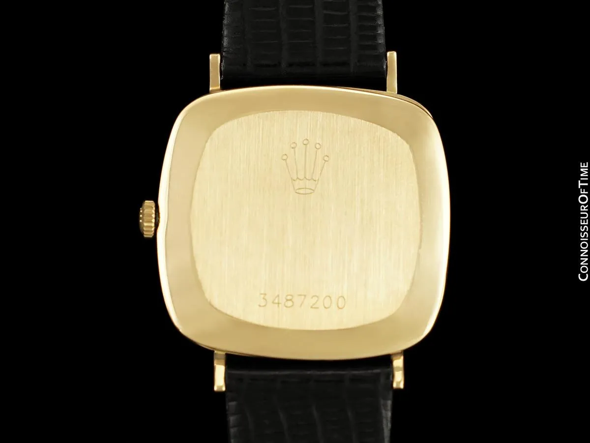 1973 Rolex Cellini Vintage Mens Handwound TV Watch, Ref. 4084 - 18K Gold