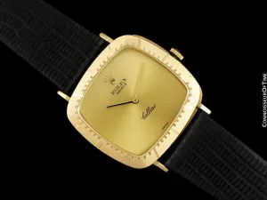 1973 Rolex Cellini Vintage Mens Handwound TV Watch, Ref. 4084 - 18K Gold