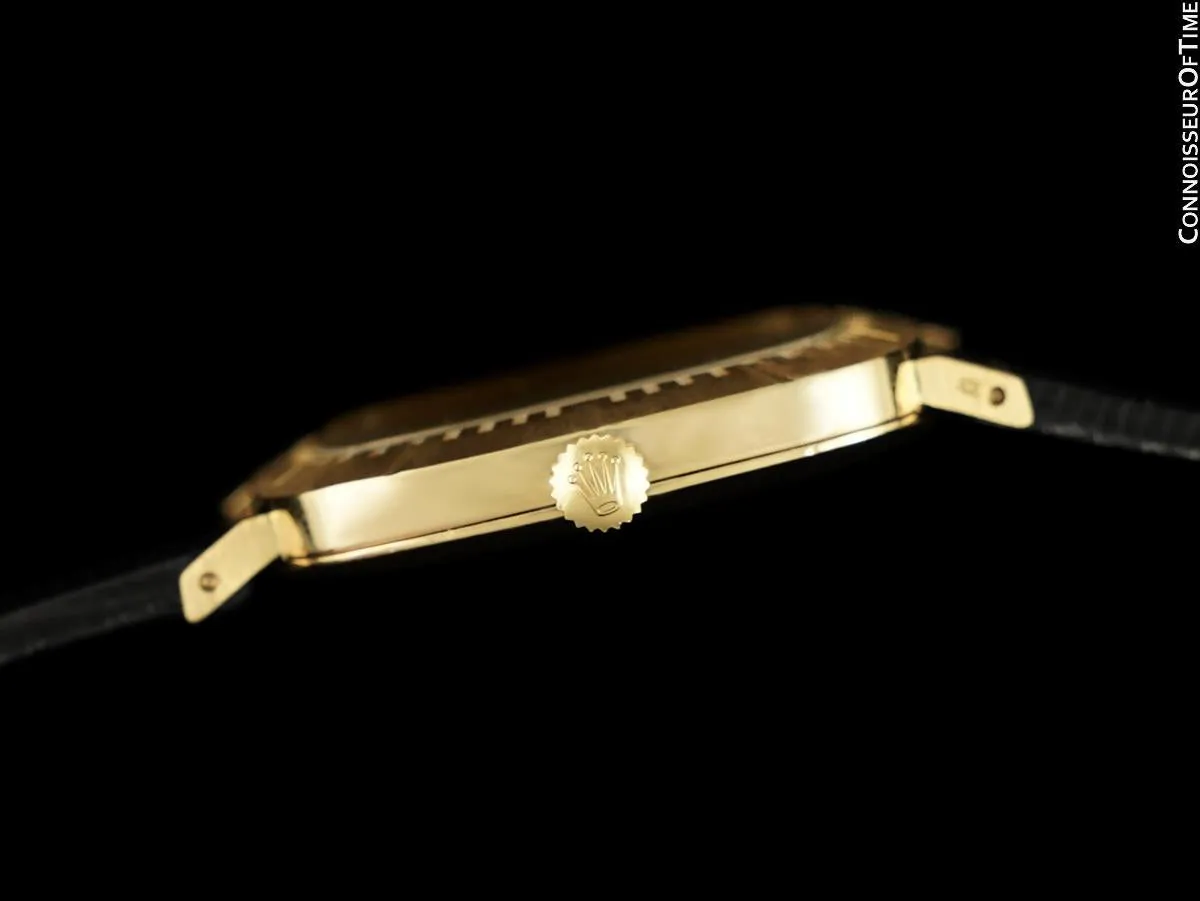 1973 Rolex Cellini Vintage Mens Handwound TV Watch, Ref. 4084 - 18K Gold