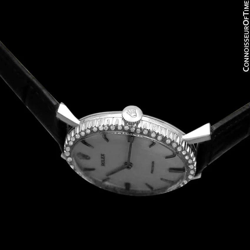 1973 Rolex Precision Vintage Mens Ref. 3411 Dress Watch - Stainless Steel & Diamonds