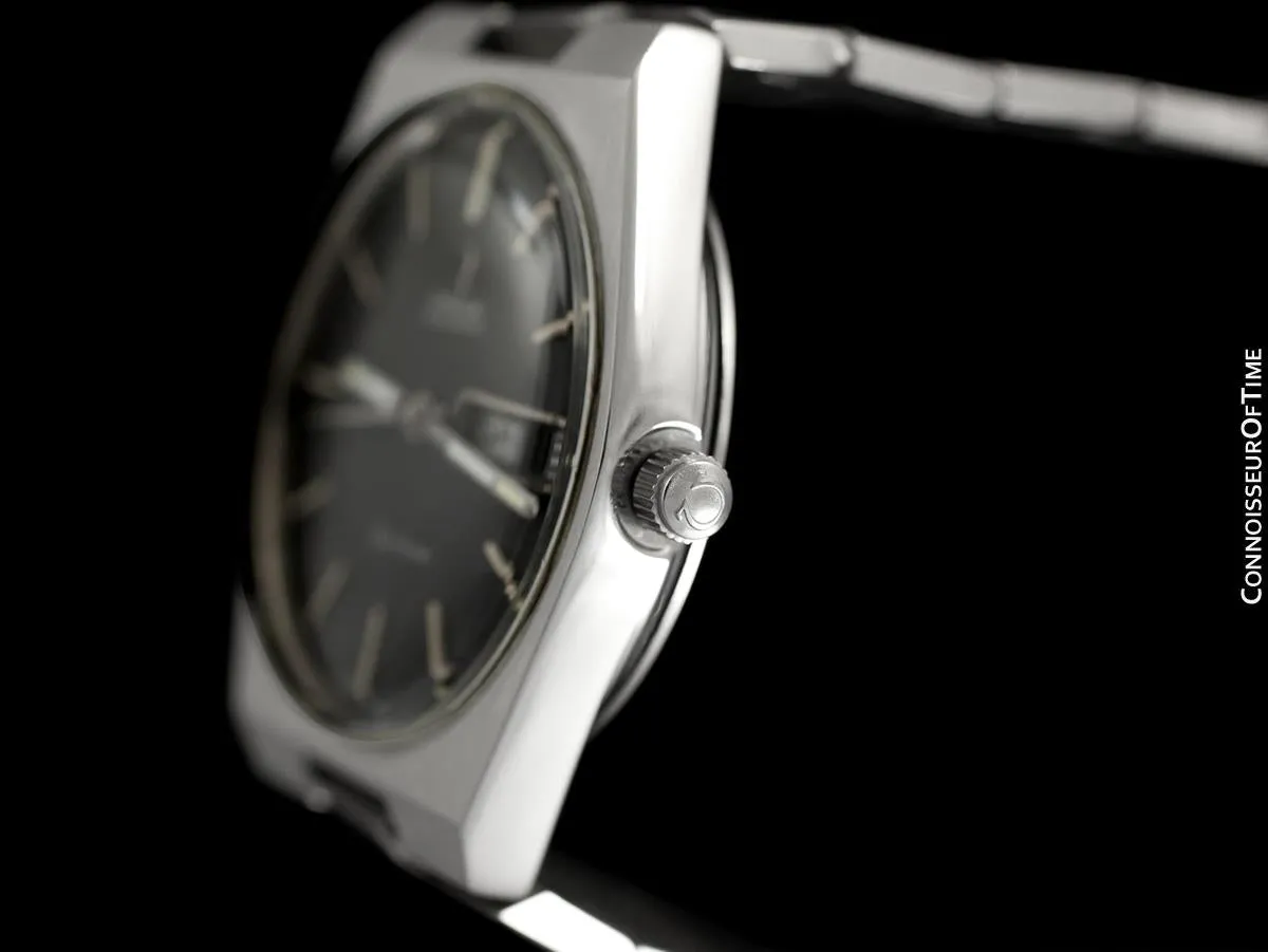 1974 Omega Geneve Vintage Mens Watch, Quick-Setting Day & Date - Stainless Steel