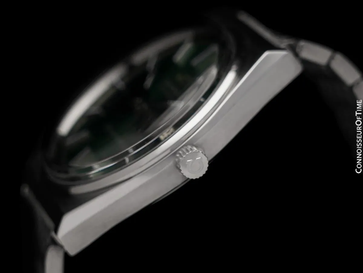 1974 Omega Seamaster Mens Vintage Emerald Green Dial Bracelet Watch, Automatic, Date - Stainless Steel
