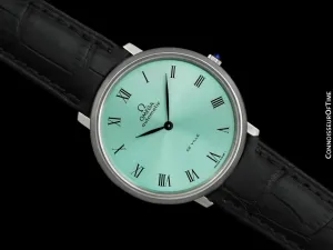 1974 Omega Vintage De Ville Mens Full Size Automatic Watch with Tiffany Blue Dial - Stainless Steel