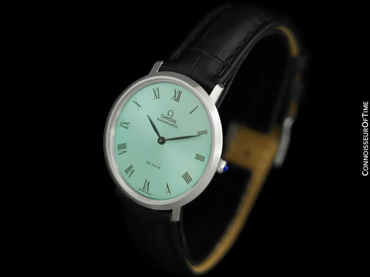1974 Omega Vintage De Ville Mens Full Size Automatic Watch with Tiffany Blue Dial - Stainless Steel