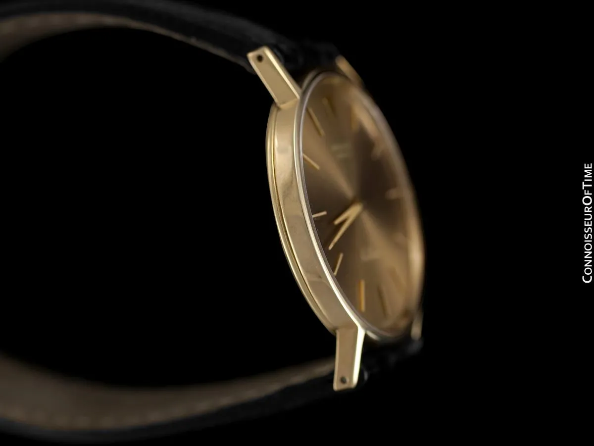 1974 Rolex Cellini Vintage Mens Midsize 31mm Round Monochromatic Watch, Dark Champagne Dial, Ref. 3833 - 14K Gold