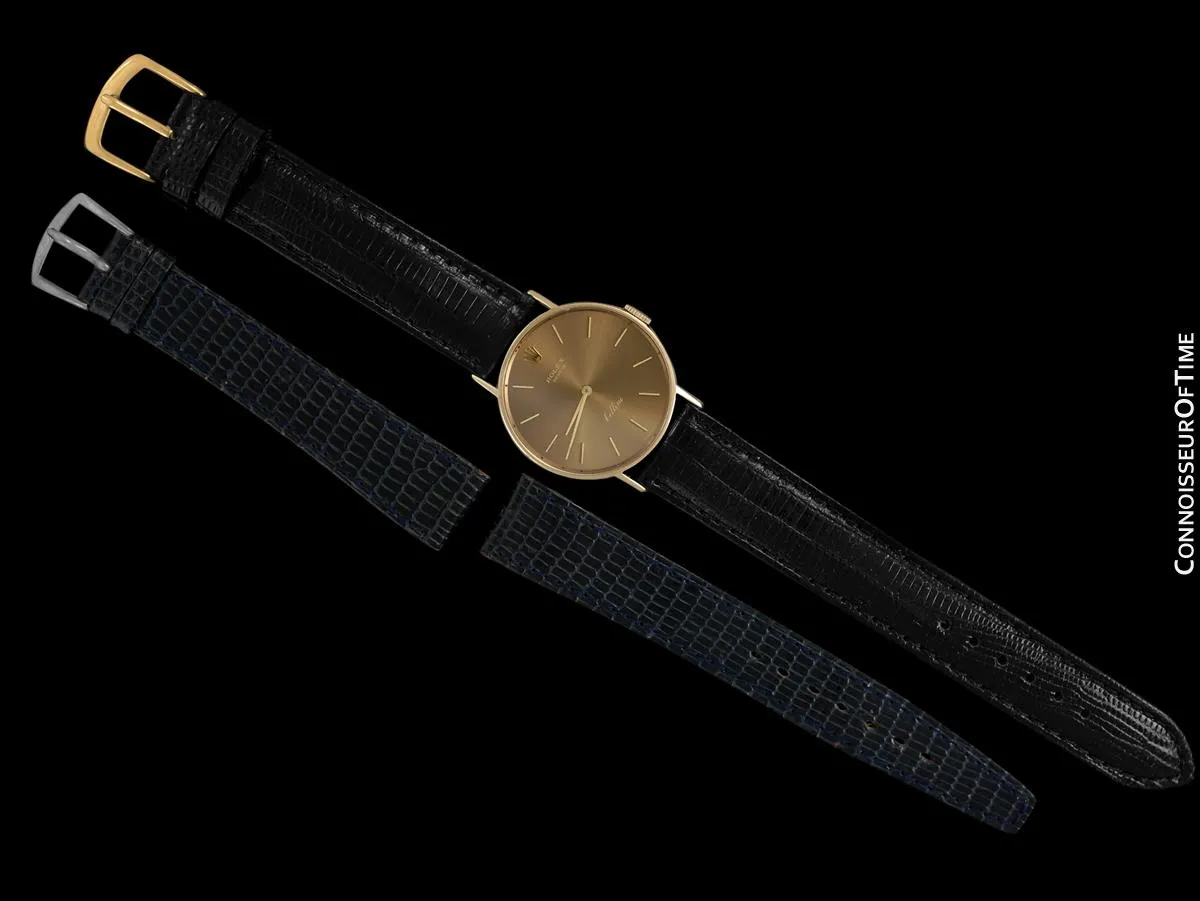 1974 Rolex Cellini Vintage Mens Midsize 31mm Round Monochromatic Watch, Dark Champagne Dial, Ref. 3833 - 14K Gold