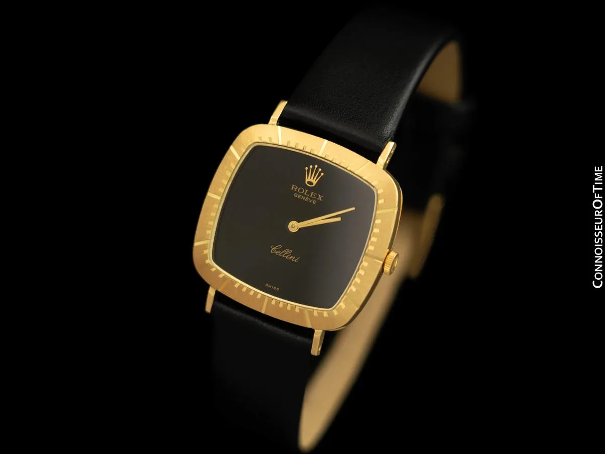 1975 Rolex Cellini Vintage Mens Handwound TV Watch, Ref. 4084 - 18K Gold