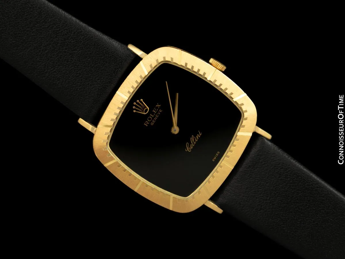 1975 Rolex Cellini Vintage Mens Handwound TV Watch, Ref. 4084 - 18K Gold