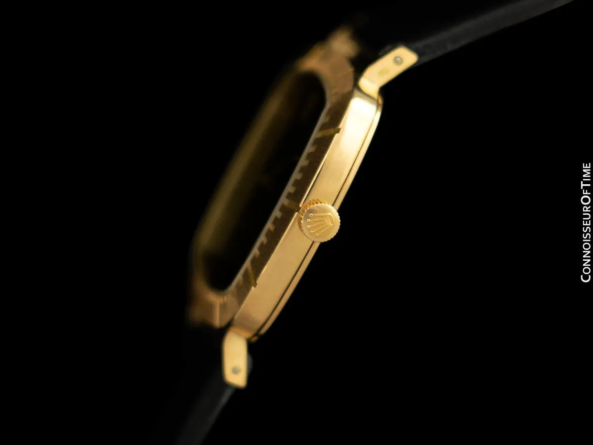 1975 Rolex Cellini Vintage Mens Handwound TV Watch, Ref. 4084 - 18K Gold