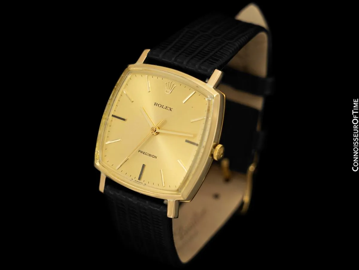 1975 Rolex Precision Vintage Mens Handwound Dress Watch - 18K Gold