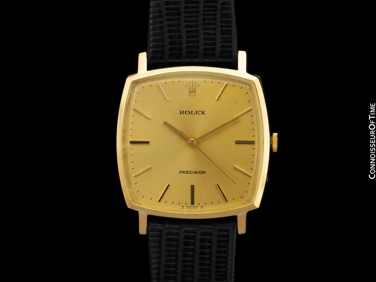 1975 Rolex Precision Vintage Mens Handwound Dress Watch - 18K Gold