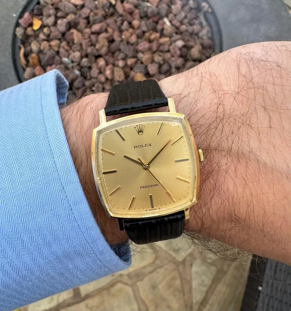 1975 Rolex Precision Vintage Mens Handwound Dress Watch - 18K Gold