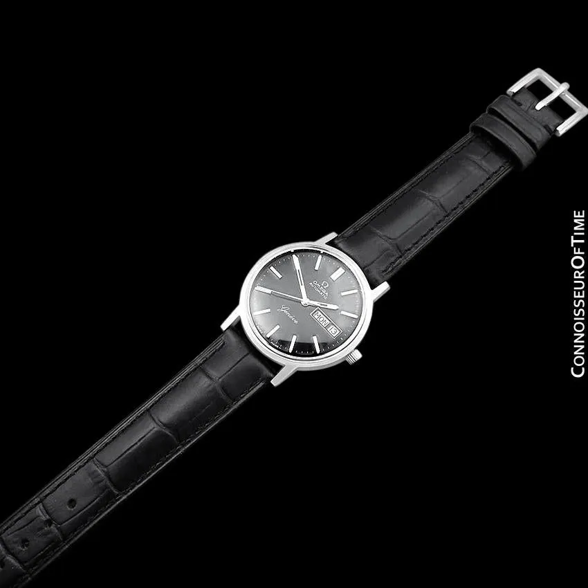 1976 Omega Geneve Vintage Automatic Day Date Mens Watch - Stainless Steel
