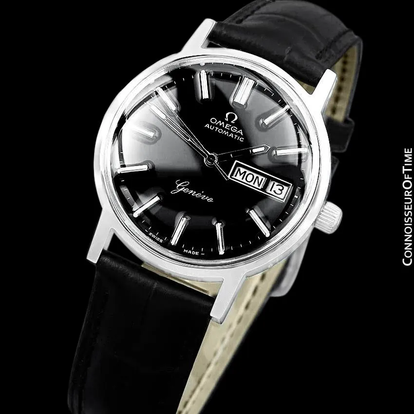 1976 Omega Geneve Vintage Automatic Day Date Mens Watch - Stainless Steel