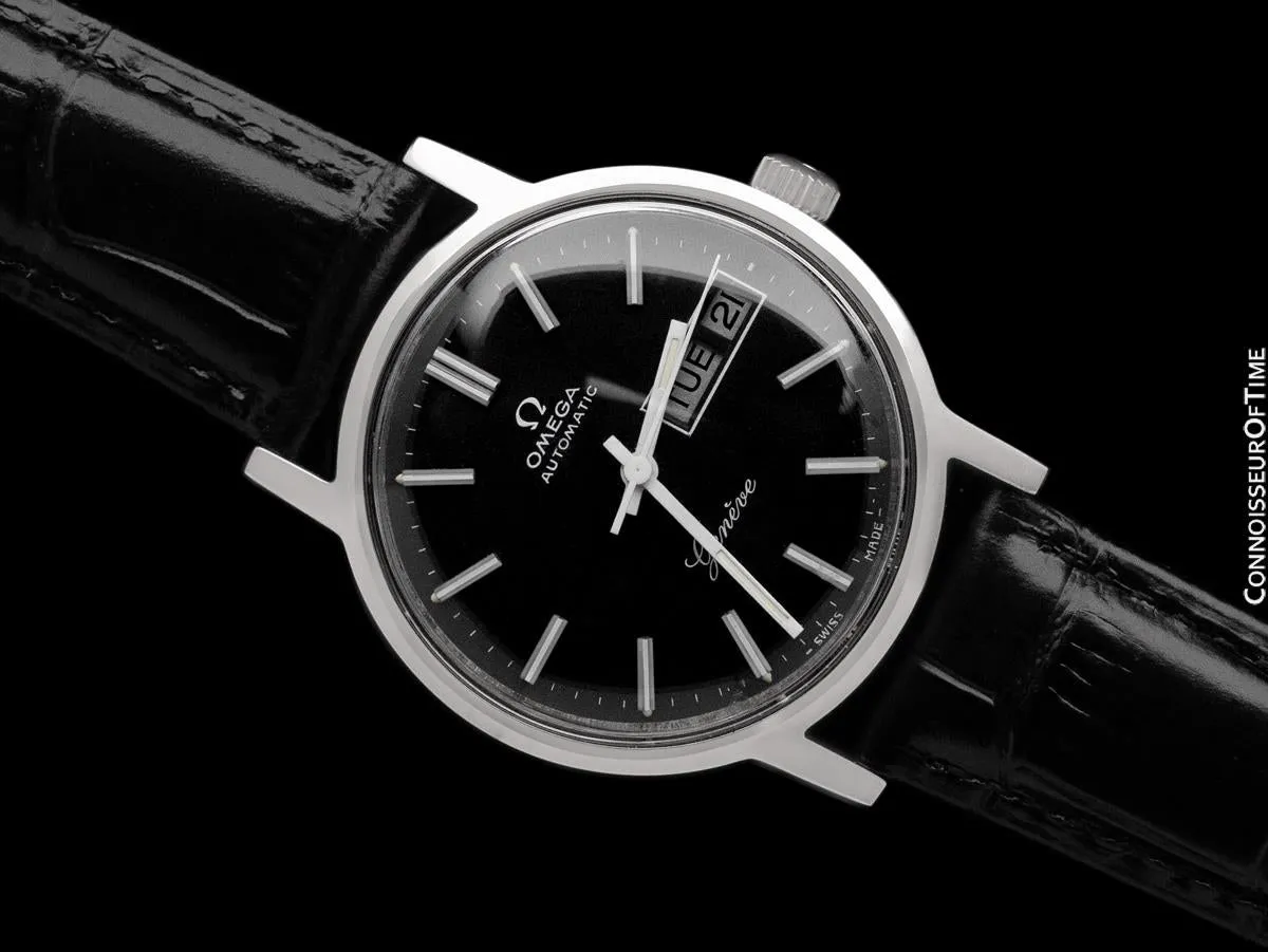 1976 Omega Geneve Vintage Automatic Day Date Mens Watch - Stainless Steel