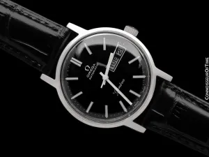 1976 Omega Geneve Vintage Automatic Day Date Mens Watch - Stainless Steel