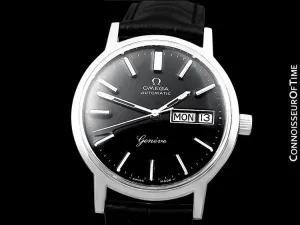 1976 Omega Geneve Vintage Automatic Day Date Mens Watch - Stainless Steel