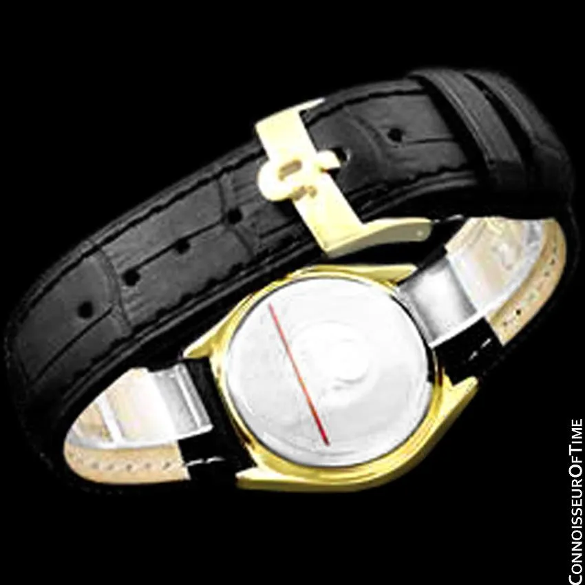 1976 Omega Vintage Mens Full Size Rare 1310 "Megaquartz" Watch - 18K Gold Plated & Stainless Steel