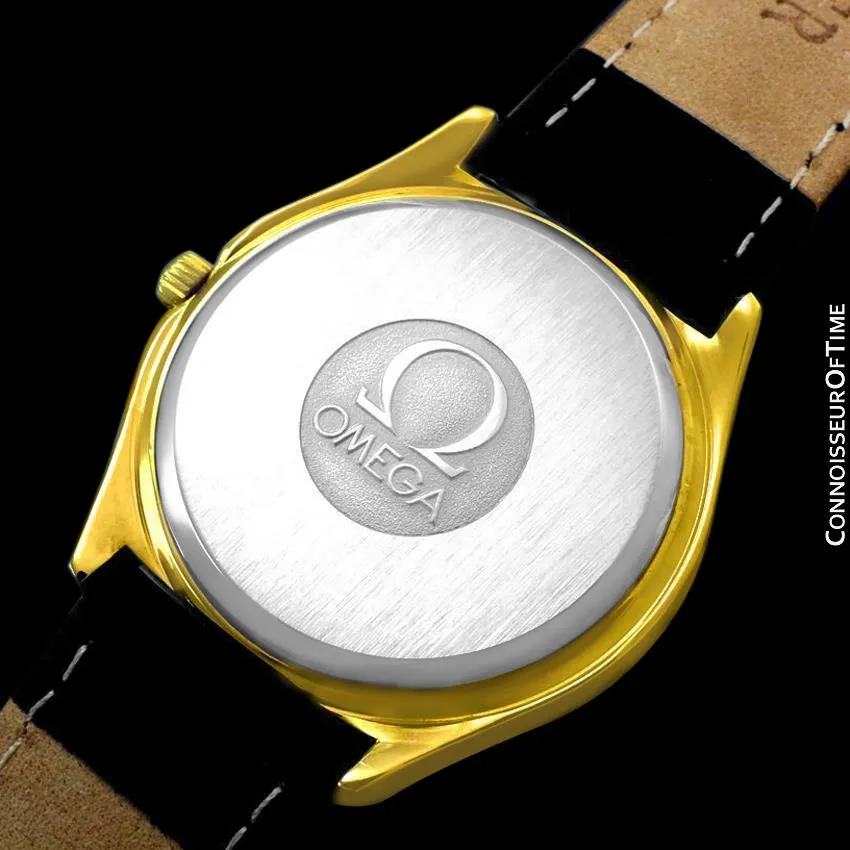 1976 Omega Vintage Mens Full Size Rare 1310 "Megaquartz" Watch - 18K Gold Plated & Stainless Steel