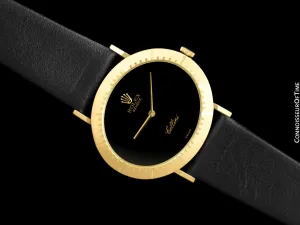 1976 Rolex Cellini Vintage Mens Handwound Oval Watch, Ref. 4083 - 18K Gold