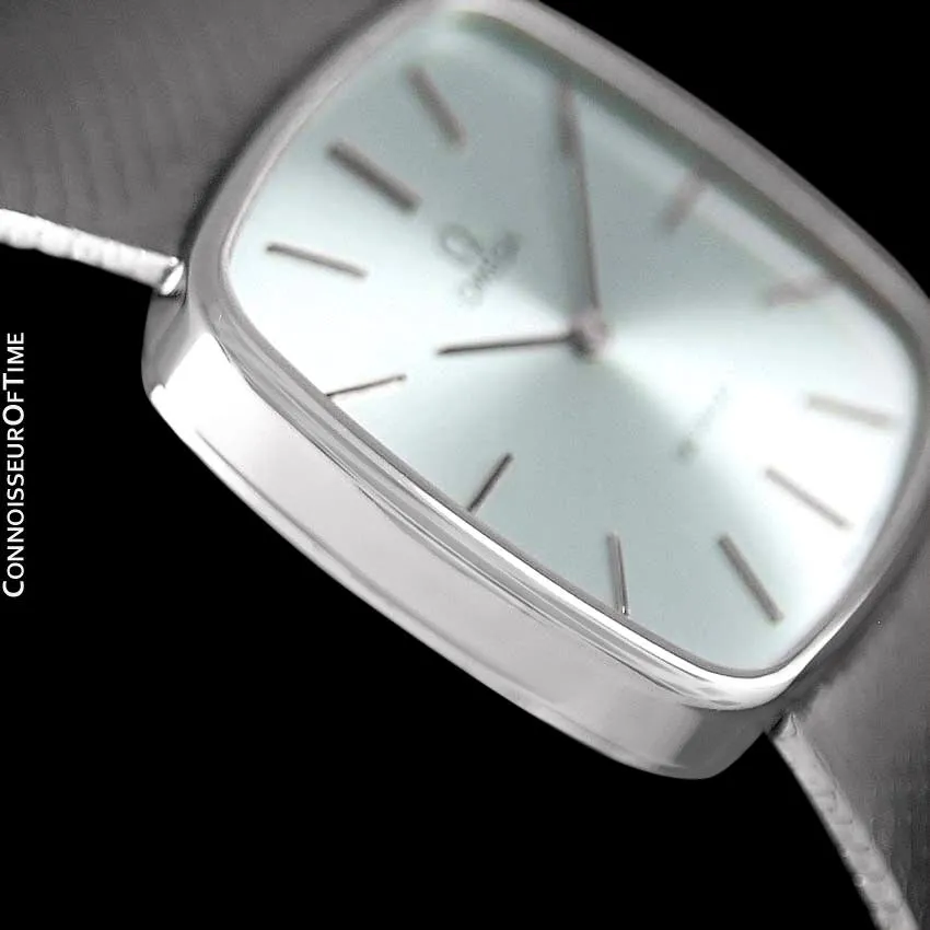 1978 Omega De Ville Vintage Mens Dress Watch with Light Tiffany Blue / Seafoam DIal - Stainless Steel