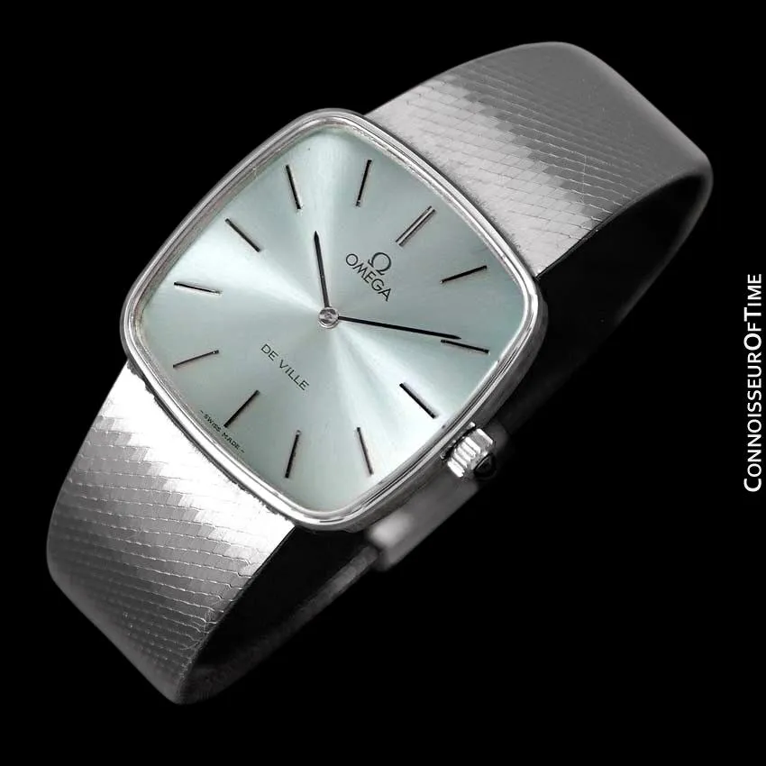 1978 Omega De Ville Vintage Mens Dress Watch with Light Tiffany Blue / Seafoam DIal - Stainless Steel